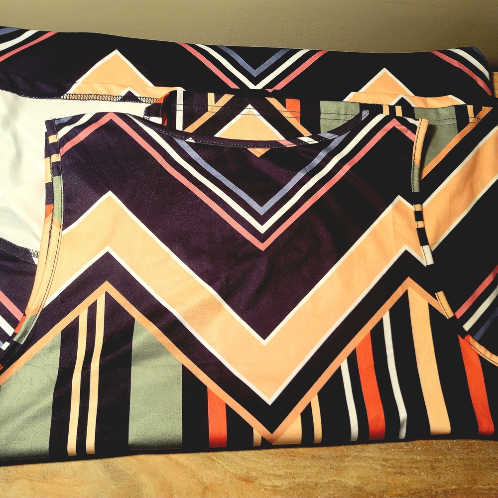 Chevron Patterned Sleeveless Dress